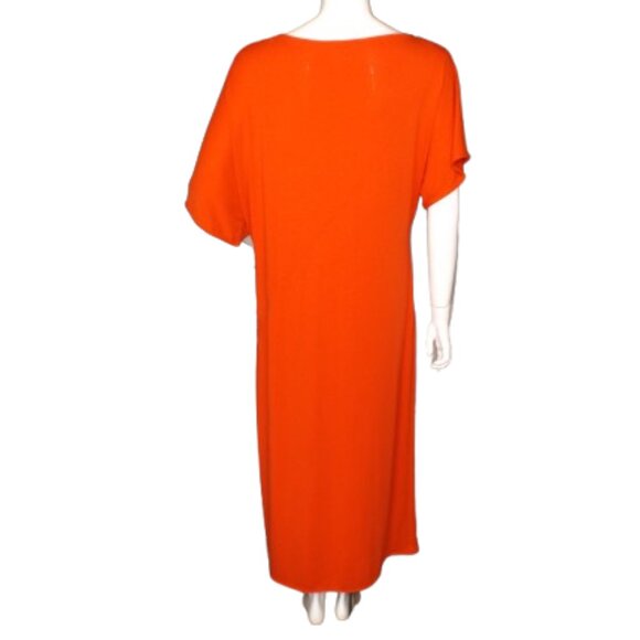 COS Maxi Dress, L, Orange, Asym Neckline/Accent seams, Short sleeve, Jersey - Picture 5 of 11